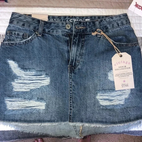 Vanilla Star Dresses & Skirts - VANILLA STAR : vintage denim mini jean skirt juniors
